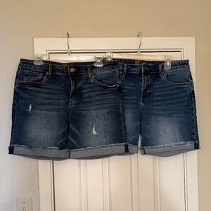 Lot of 2 Kut From The Kloth Katy Boyfriend Denim Shorts Size 10